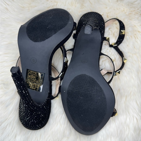 Studded Black and Gold High Heels - Size 8 - 5in Heel - Like New - Picture 6 of 8